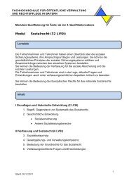 Modul Sozialrecht - Fachhochschule für öffentliche Verwaltung und ...