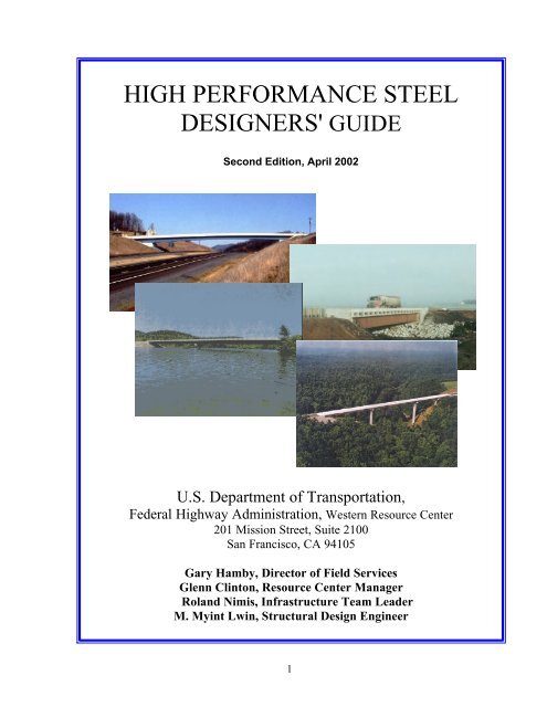 High Performance Steel Designers - About - U.S. Department of ...
