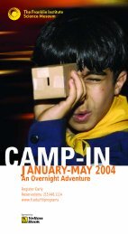 Camp-in brochure 2004 - The Franklin Institute