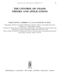 THE CONTROL OF CHAOS: THEORY AND APPLICATIONS