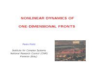 nonlinear dynamics of one-dimensional fronts - ISC - Cnr