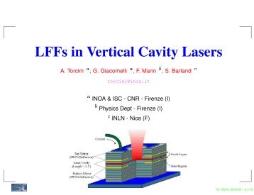 LFFs in Vertical Cavity Lasers - ISC - Cnr