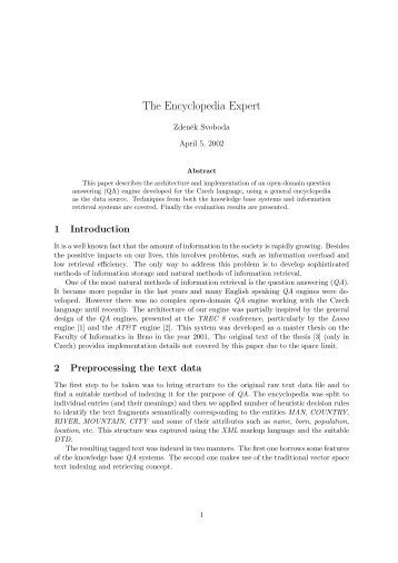 The Encyclopedia Expert - Masaryk University