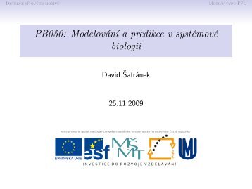 PB050: Modelování a predikce v systémové biologii