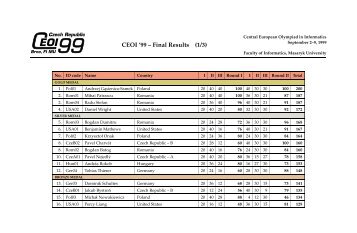 Final Results of CEOI 1999 (PDF version) - Masaryk University