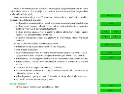 Studijní katalog - Fakulta informatiky - Masarykova univerzita