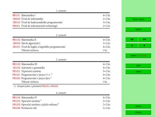 Studijní katalog - Fakulta informatiky - Masarykova univerzita