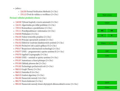 Studijní katalog - Fakulta informatiky - Masarykova univerzita