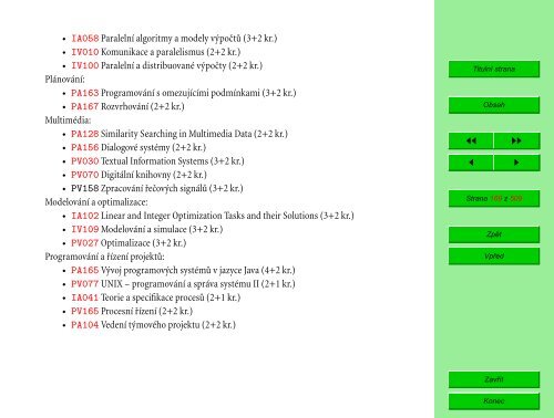 Studijní katalog - Fakulta informatiky - Masarykova univerzita