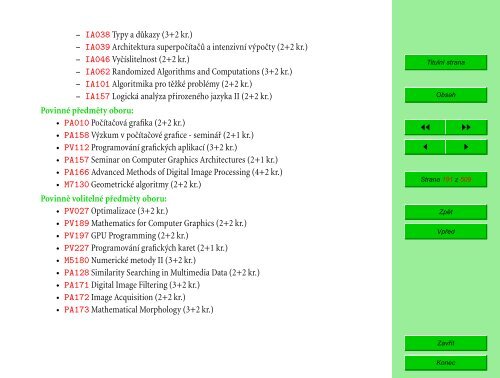 Studijní katalog - Fakulta informatiky - Masarykova univerzita