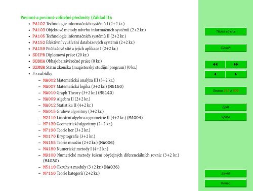 Studijní katalog - Fakulta informatiky - Masarykova univerzita