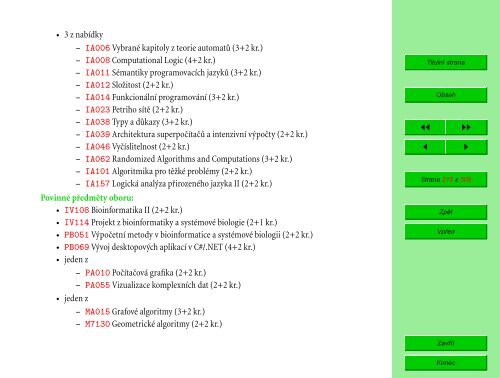 Studijní katalog - Fakulta informatiky - Masarykova univerzita