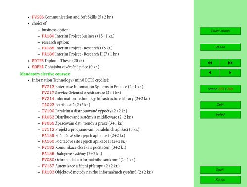 Studijní katalog - Fakulta informatiky - Masarykova univerzita