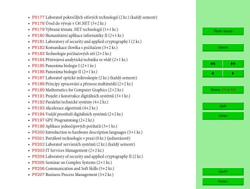 Studijní katalog - Fakulta informatiky - Masarykova univerzita