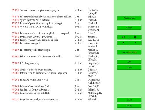 Studijní katalog - Fakulta informatiky - Masarykova univerzita