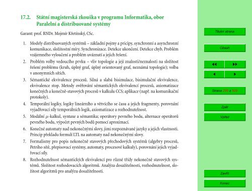 Studijní katalog - Fakulta informatiky - Masarykova univerzita