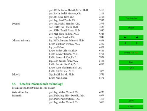 Studijní katalog - Fakulta informatiky - Masarykova univerzita