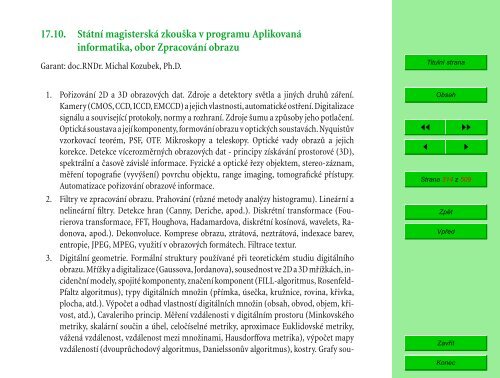 Studijní katalog - Fakulta informatiky - Masarykova univerzita