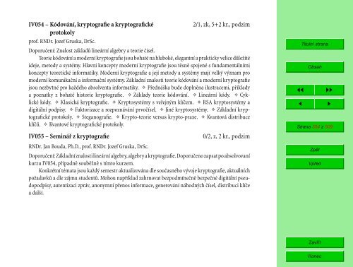 Studijní katalog - Fakulta informatiky - Masarykova univerzita