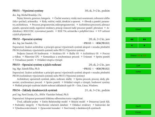 Studijní katalog - Fakulta informatiky - Masarykova univerzita