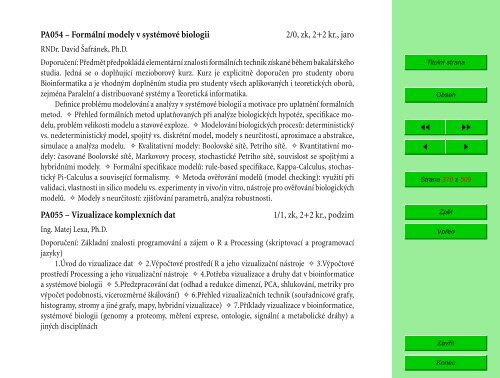 Studijní katalog - Fakulta informatiky - Masarykova univerzita