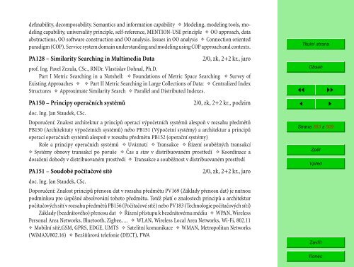 Studijní katalog - Fakulta informatiky - Masarykova univerzita