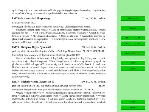 Studijní katalog - Fakulta informatiky - Masarykova univerzita