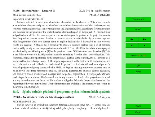 Studijní katalog - Fakulta informatiky - Masarykova univerzita