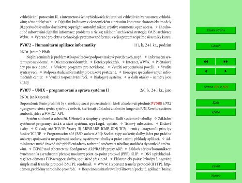 Studijní katalog - Fakulta informatiky - Masarykova univerzita