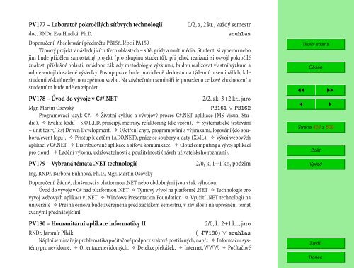 Studijní katalog - Fakulta informatiky - Masarykova univerzita