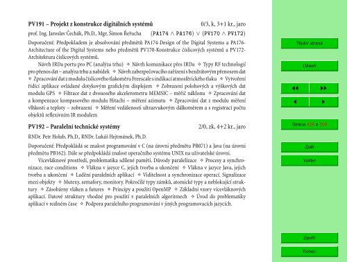 Studijní katalog - Fakulta informatiky - Masarykova univerzita