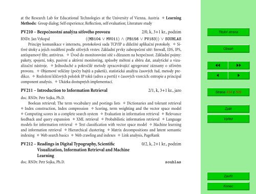 Studijní katalog - Fakulta informatiky - Masarykova univerzita