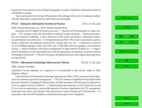 Studijní katalog - Fakulta informatiky - Masarykova univerzita