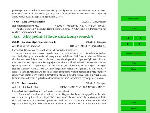 Studijní katalog - Fakulta informatiky - Masarykova univerzita