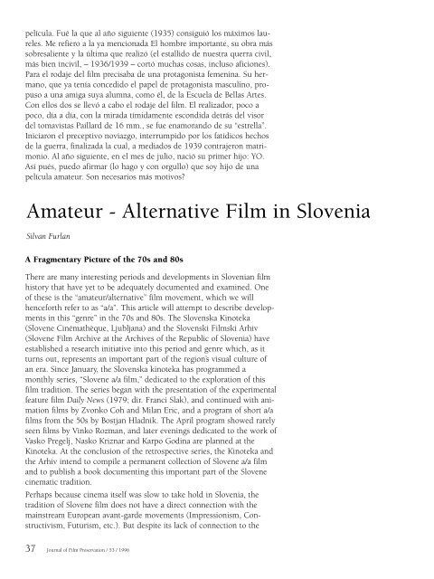 Journal of Film Preservation - FIAF