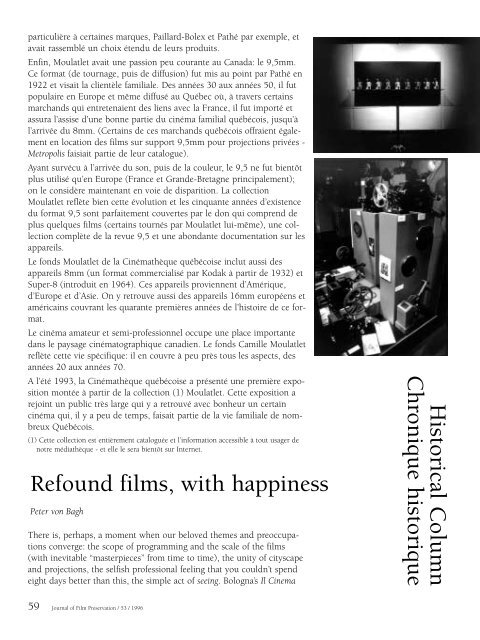 Journal of Film Preservation - FIAF