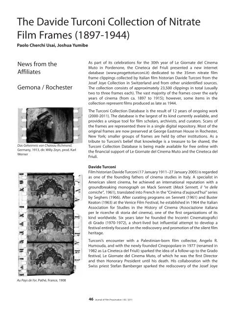 Journal of Film Preservation - FIAF