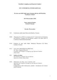 Pontificio Consiglio per gli Operatori Sanitari 1 XXV ... - fiamc