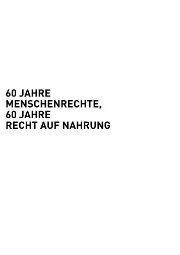 60 Jahre Recht auf Nahrung - FIAN Österreich