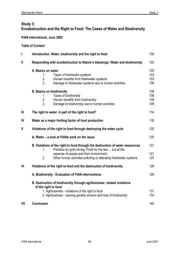 Study 3: Ecodestruction and the Right to Food: The Cases of Water ...