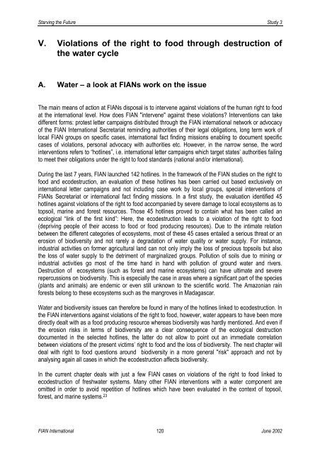 Study 3: Ecodestruction and the Right to Food: The Cases of Water ...