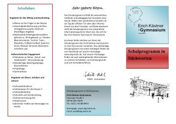 Schulprogramm in Stichworten - Erich-Kästner-Gymnasium