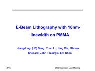 E-Beam Lithography with 10nm- linewidth on PMMA -  Marcus Lab