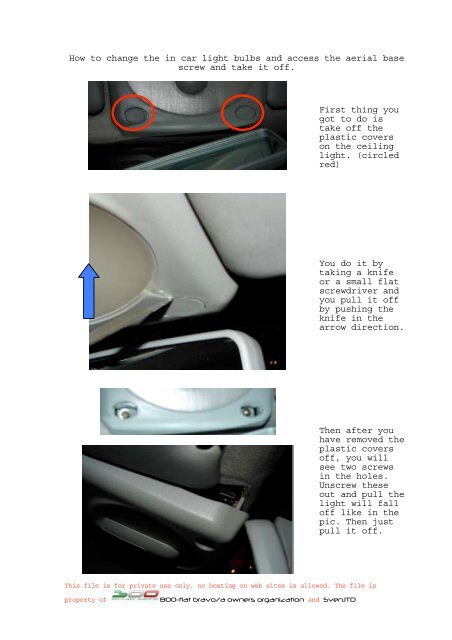 How To Change The In Car Light Bulbs And Access The Aerial Base