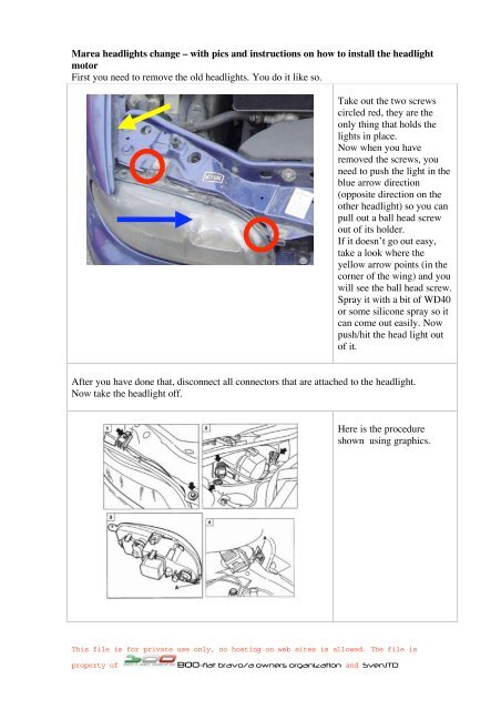 Fiat Bravo Headlight Replacement