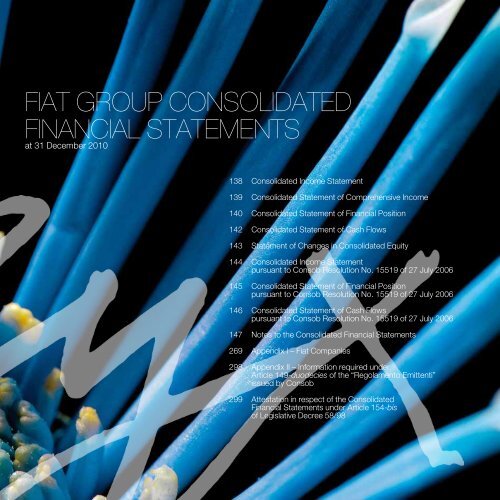 Fiat Group Consolidated Financial Statements And Notes Fiat Spa