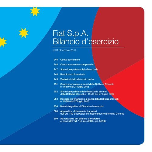 Fiat S.p.A. Bilancio d'esercizio - Annual Report 2012