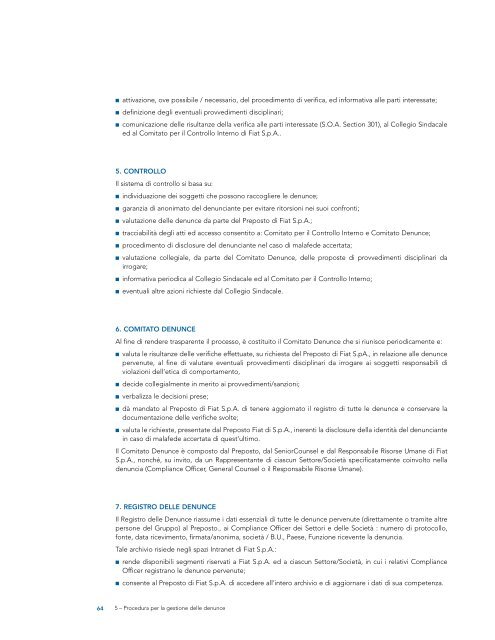 Relazione sulla Corporate Governance (Marzo 2006) - Fiat SpA