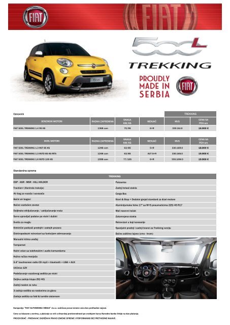 Fiat 500L Trekking - Fiat Automobili Srbija