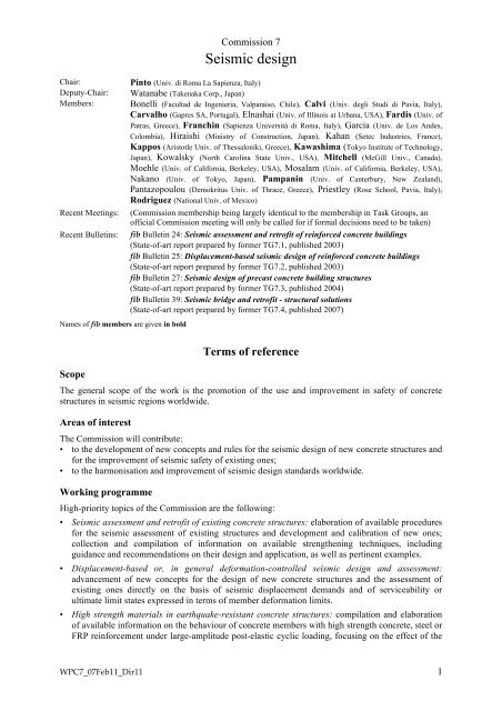 Seismic design - The International Federation for Structural Concrete